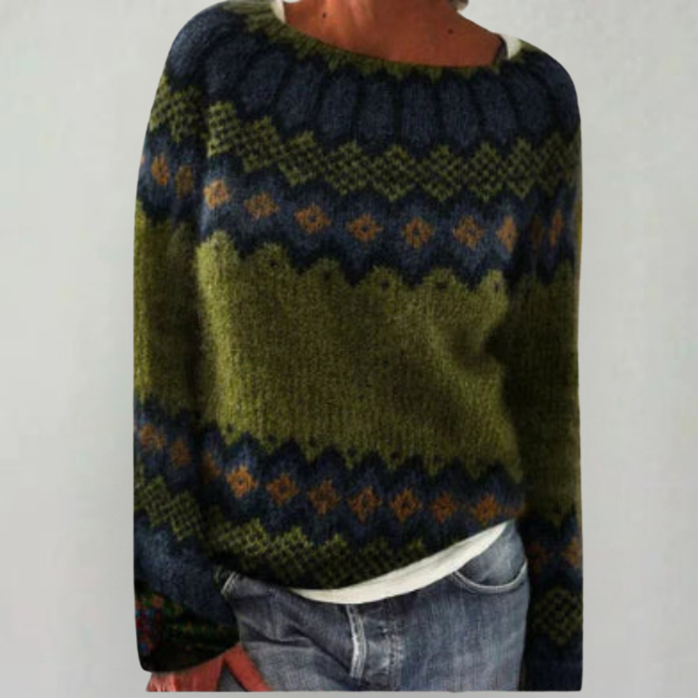 Dames gebreide trui van acryl — zachte pullover met ronde hals voor dagelijks gebruik