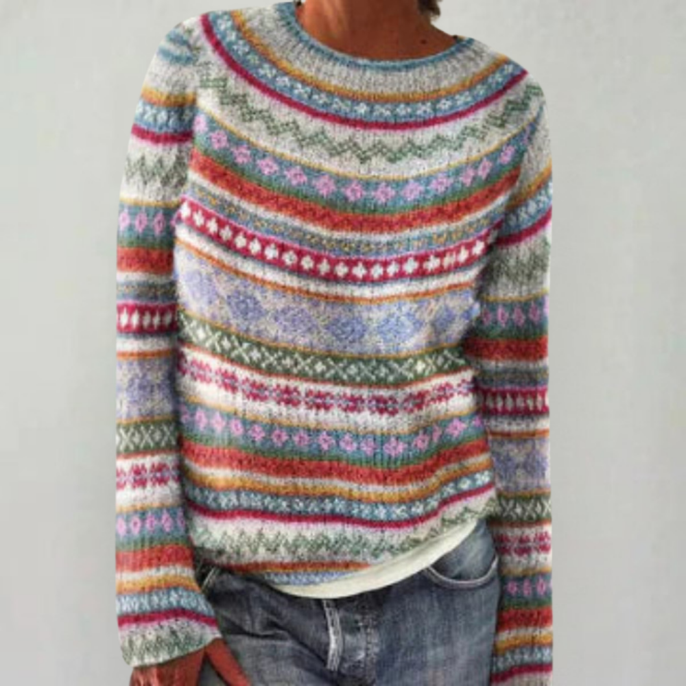 Dames gebreide trui van acryl — zachte pullover met ronde hals voor dagelijks gebruik