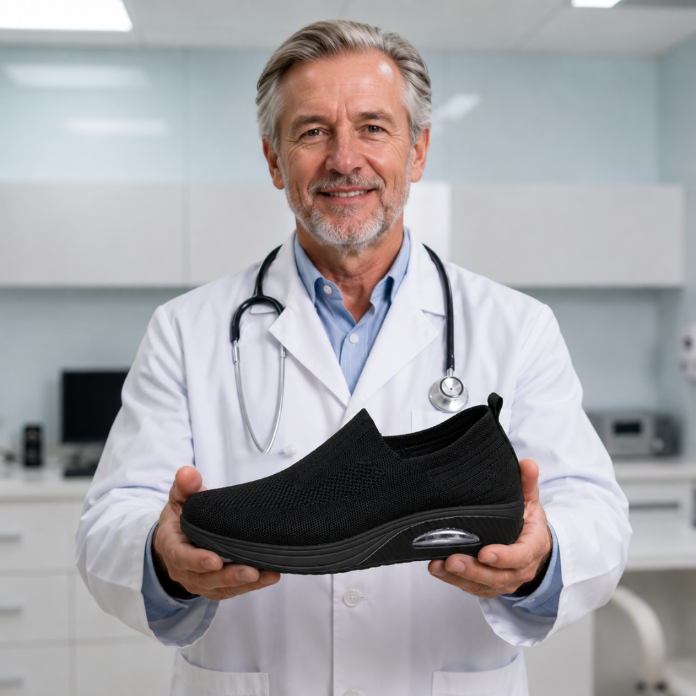Dames slip-on schoenen, orthopedisch — van textiel met een gedempte zool