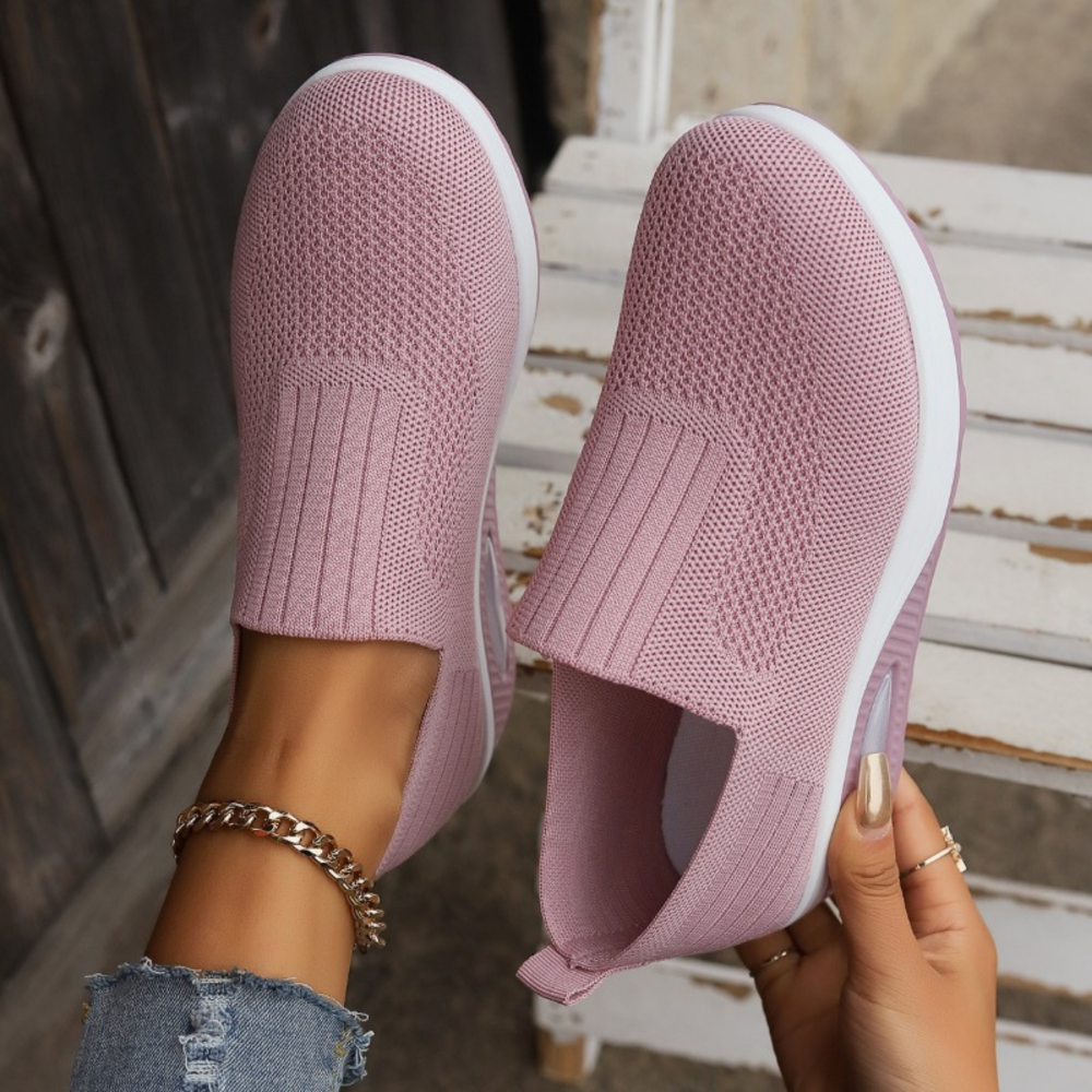 Dames slip-on schoenen, orthopedisch — van textiel met een gedempte zool