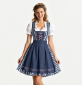 Dirndl dames met schort en blouse — driedelige Oktoberfest-set