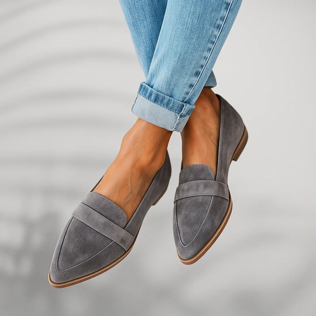 Dames loafers, textiel — elegante lenteloafers met gewatteerde inlegzolen