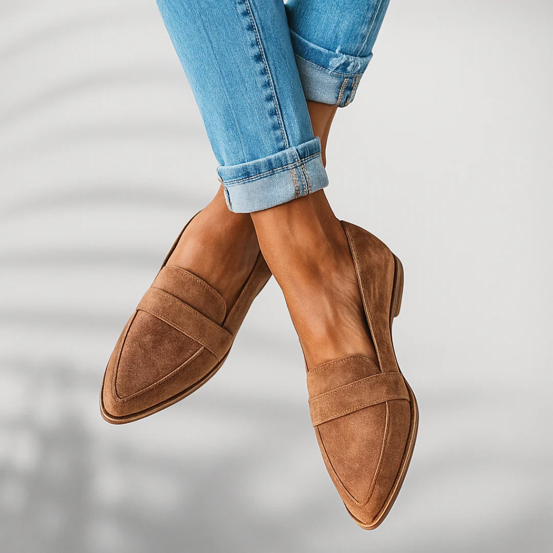 Dames loafers, textiel — elegante lenteloafers met gewatteerde inlegzolen