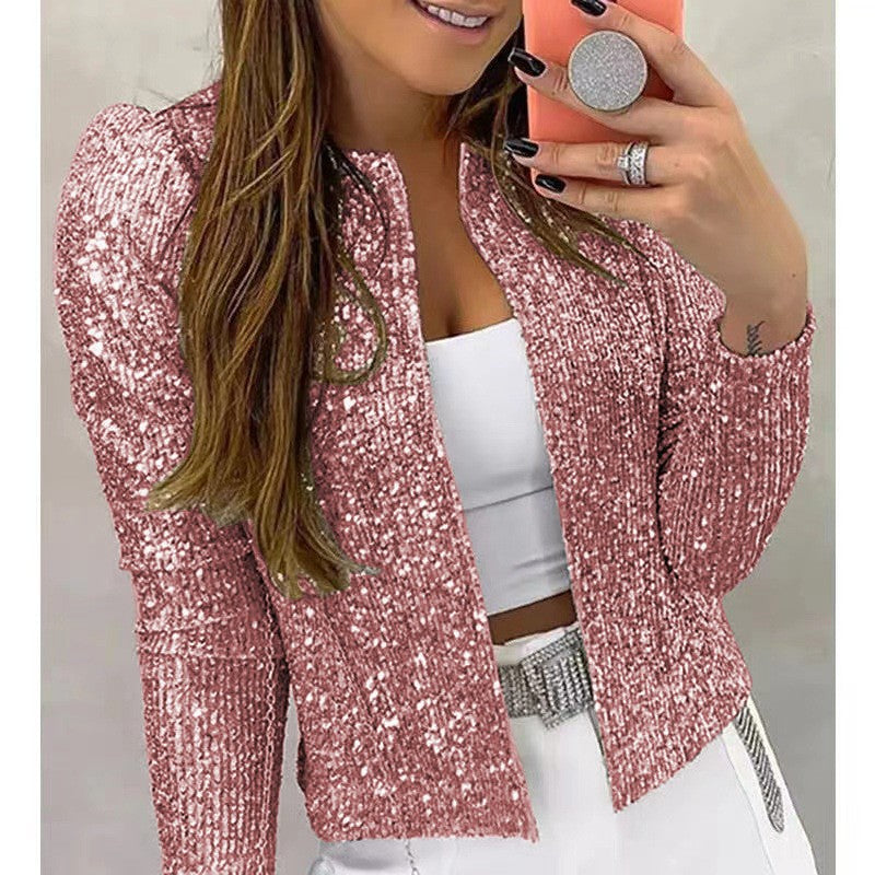 Damesblazer, stijlvol — elegante blazer in metallic tint