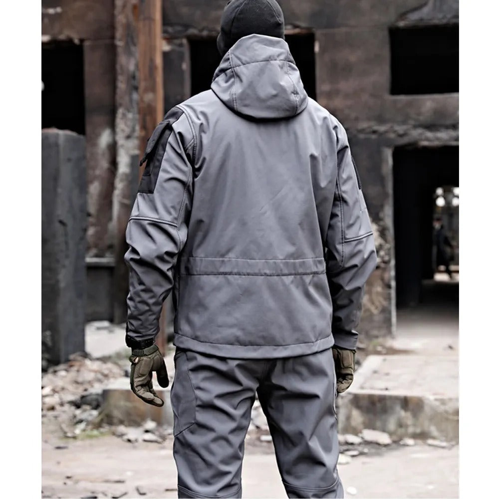 Heren outdoor set van softshell — wind- en waterdichte jas en broek