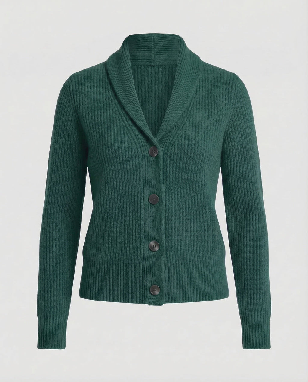 Dames gebreid vest — met reverskraag en knoopsluiting van acryl, lange mouwen