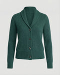 Dames gebreid vest — met reverskraag en knoopsluiting van acryl, lange mouwen