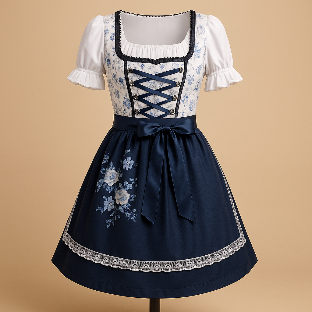 Dirndl dames met kanten details — traditionele Oktoberfestjurk