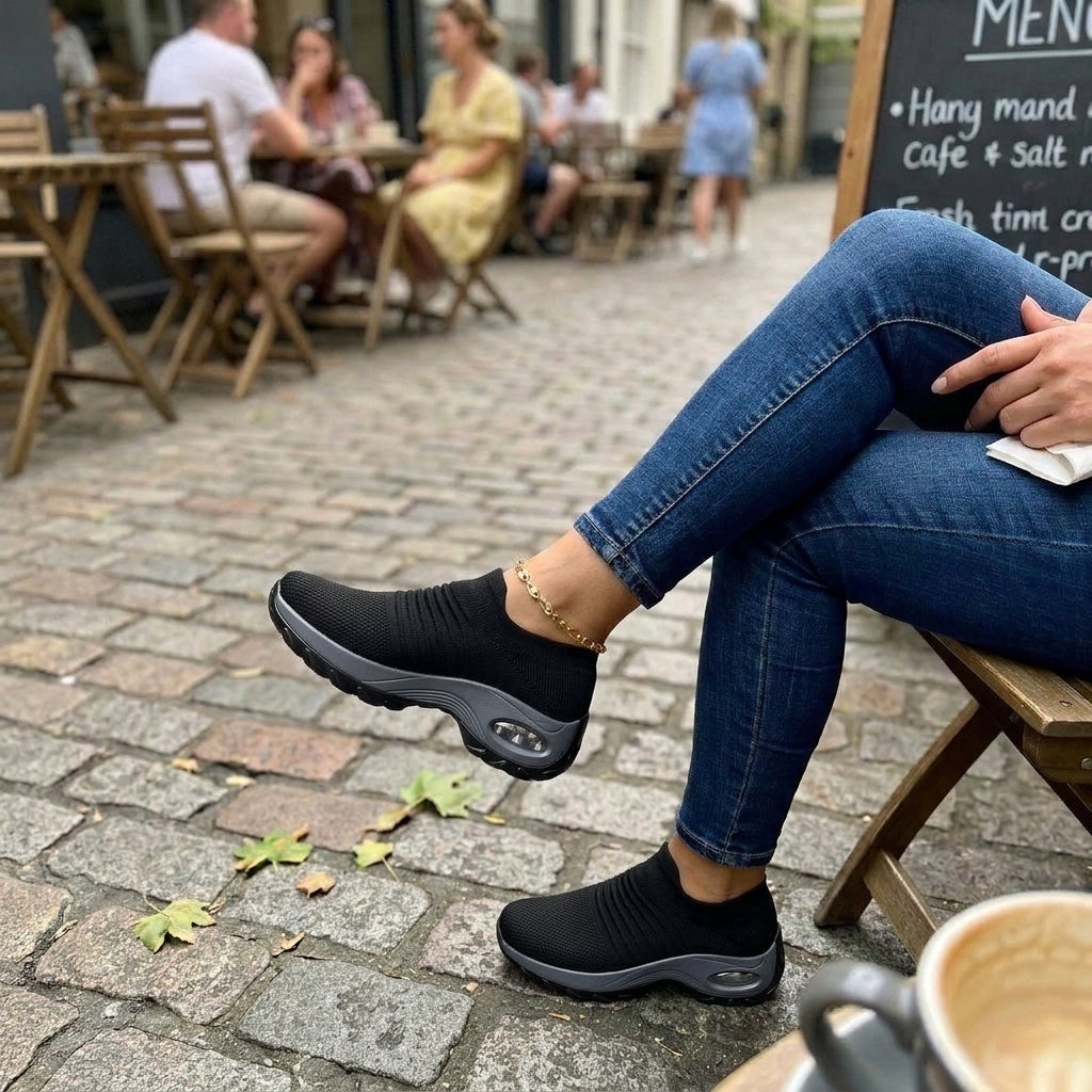Dames comfortschoenen, orthopedisch — textiel met dempende zool en ergonomische ondersteuning